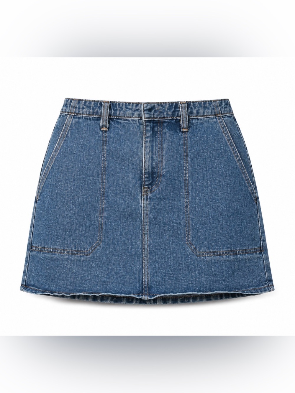 Billabong Womens Denim Mini Skirt Blue Utility Pockets Y2K 100% Cotton Size 28